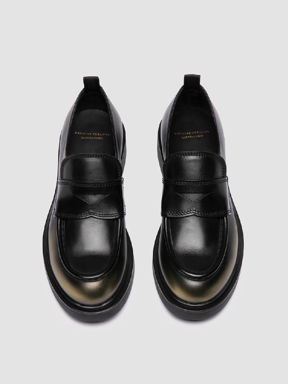 Officine Creative ENGINEER 101 Mocassini Penny in Pelle Metallizzata Prezzo di fabbrica
