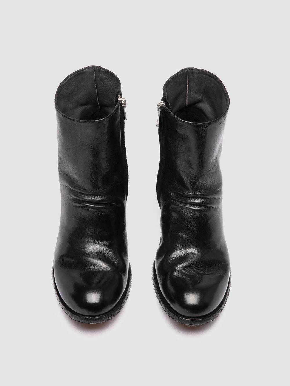 Officine Creative GODEAU 001 Stivali con Zip in Pelle Nera Grande vendita