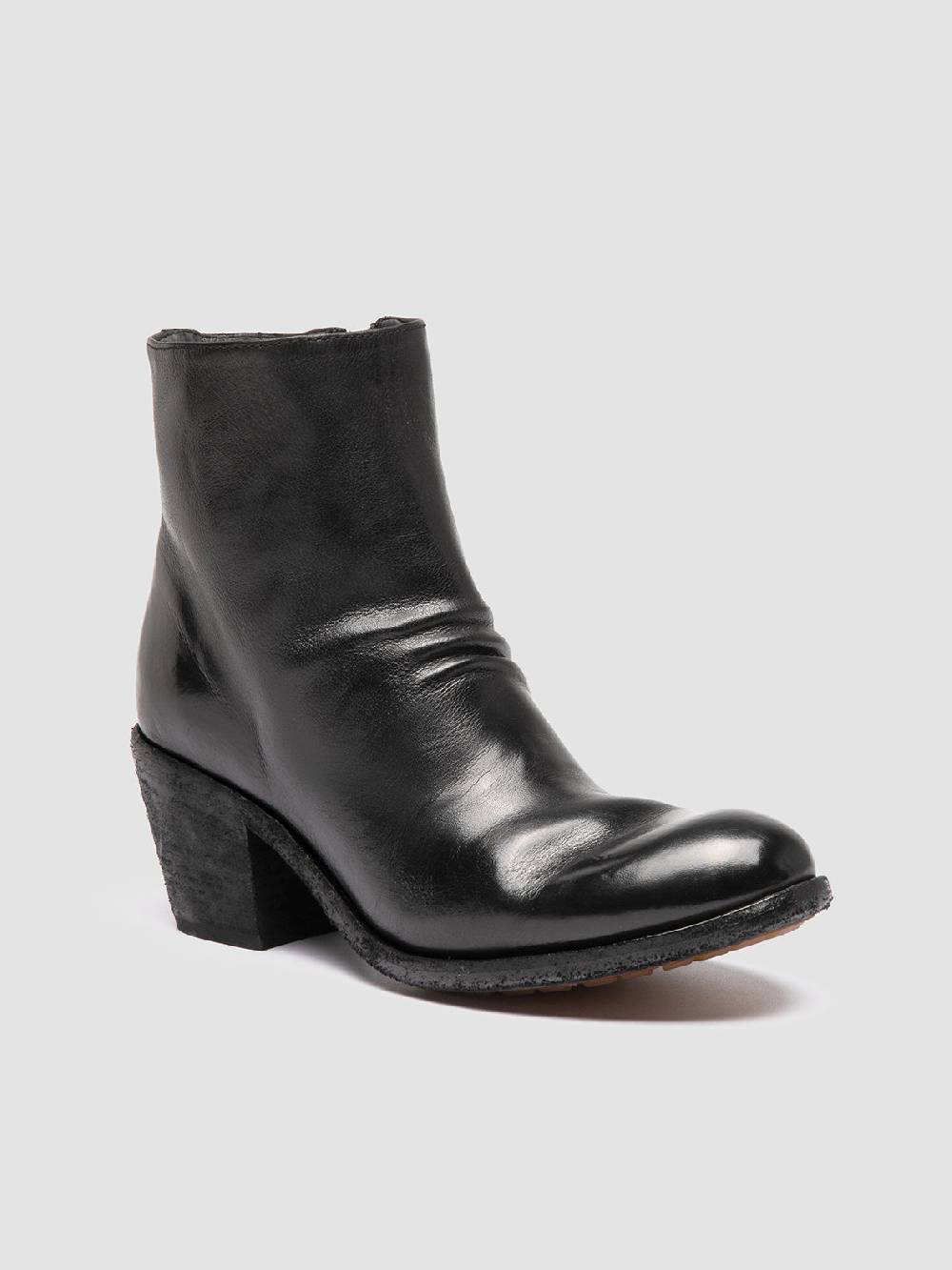 Officine Creative GODEAU 001 Stivali con Zip in Pelle Nera Grande vendita