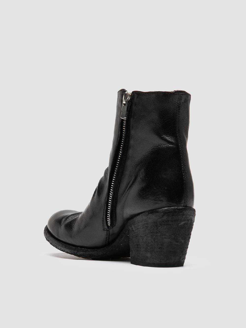 Officine Creative GODEAU 001 Stivali con Zip in Pelle Nera Grande vendita