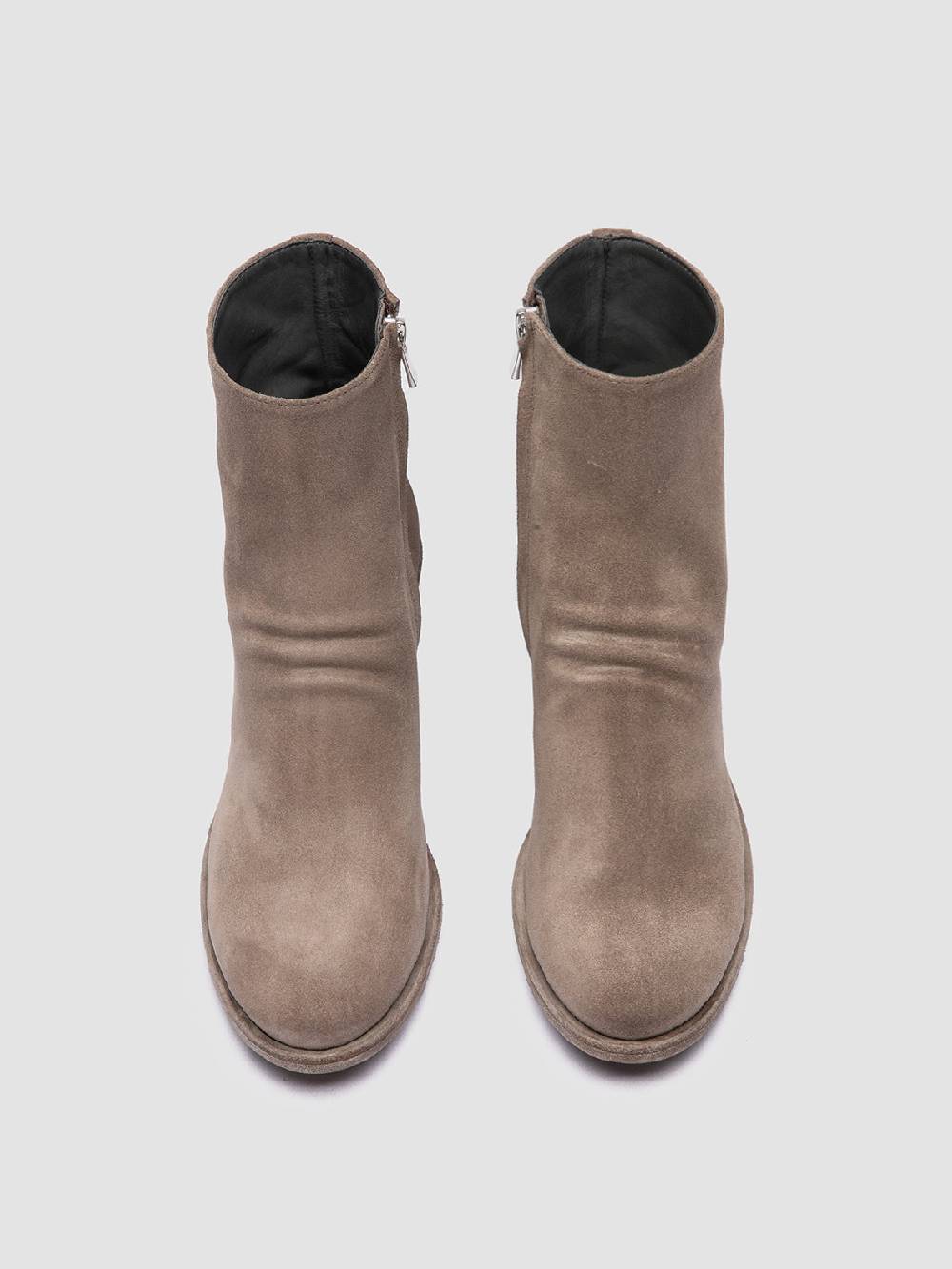 Officine Creative GODEAU 001 Stivali con Zip in Pelle Scamosciata Tortora Flash Sale