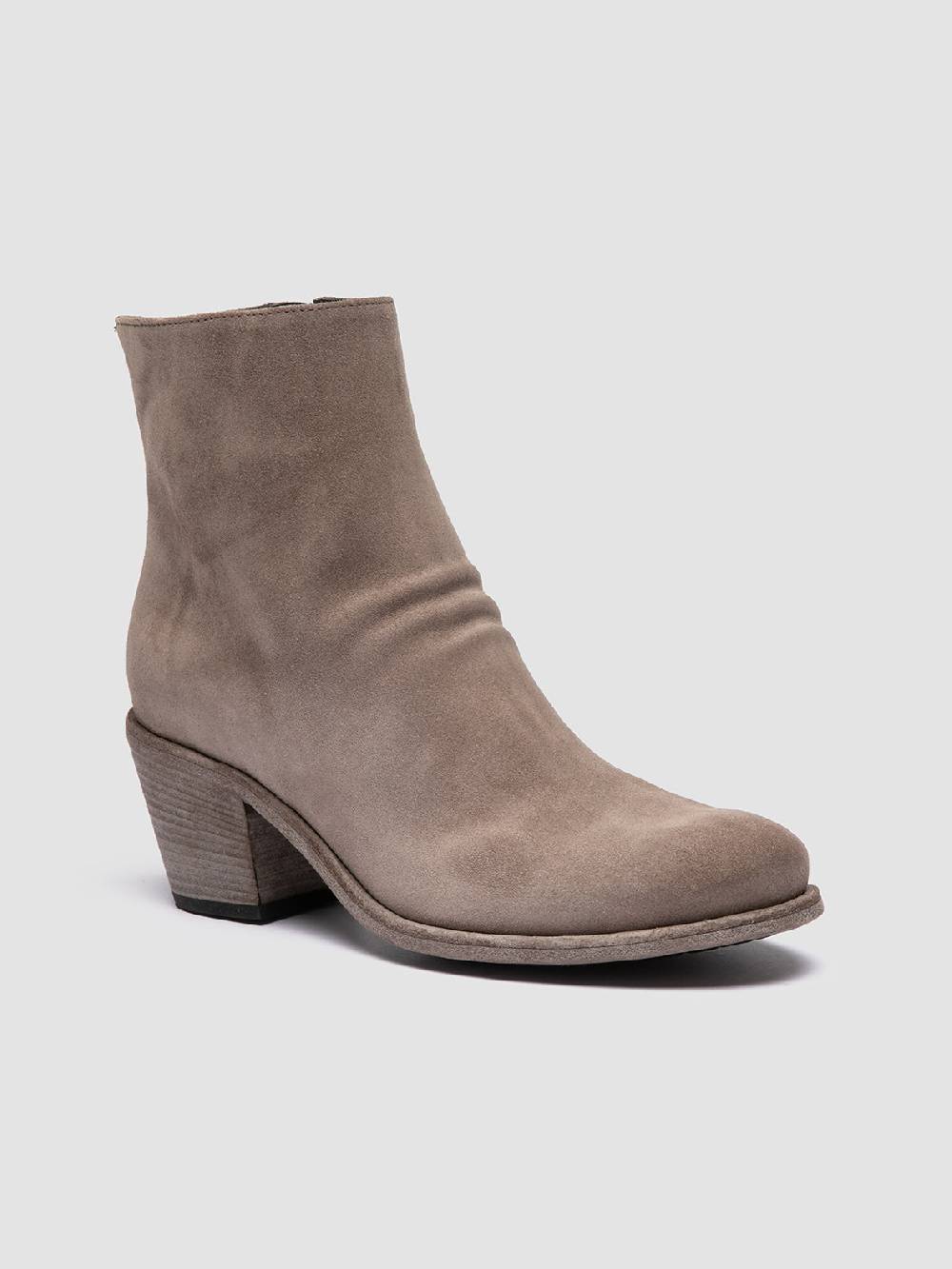 Officine Creative GODEAU 001 Stivali con Zip in Pelle Scamosciata Tortora Flash Sale