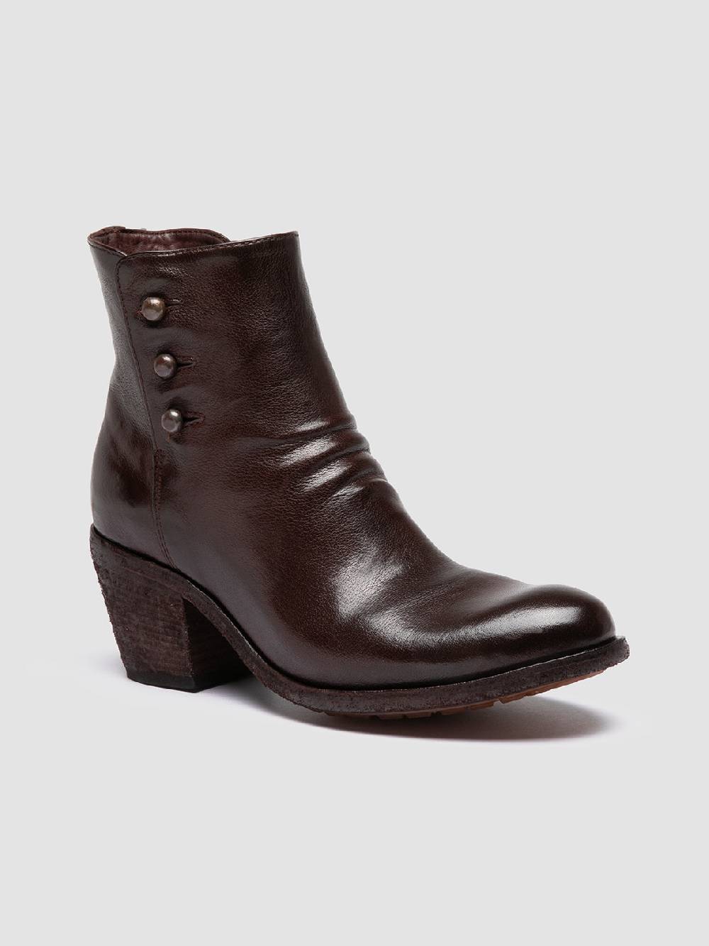 Officine Creative GODEAU 004 Stivali con Zip in Pelle Marrone Fornitura limitata