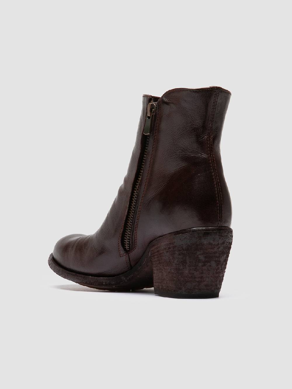 Officine Creative GODEAU 004 Stivali con Zip in Pelle Marrone Fornitura limitata