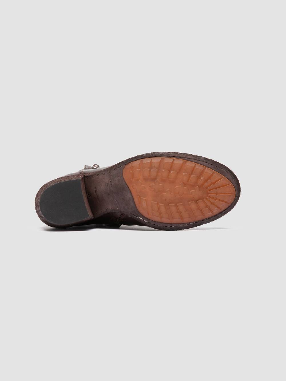 Officine Creative GODEAU 004 Stivali con Zip in Pelle Marrone Fornitura limitata