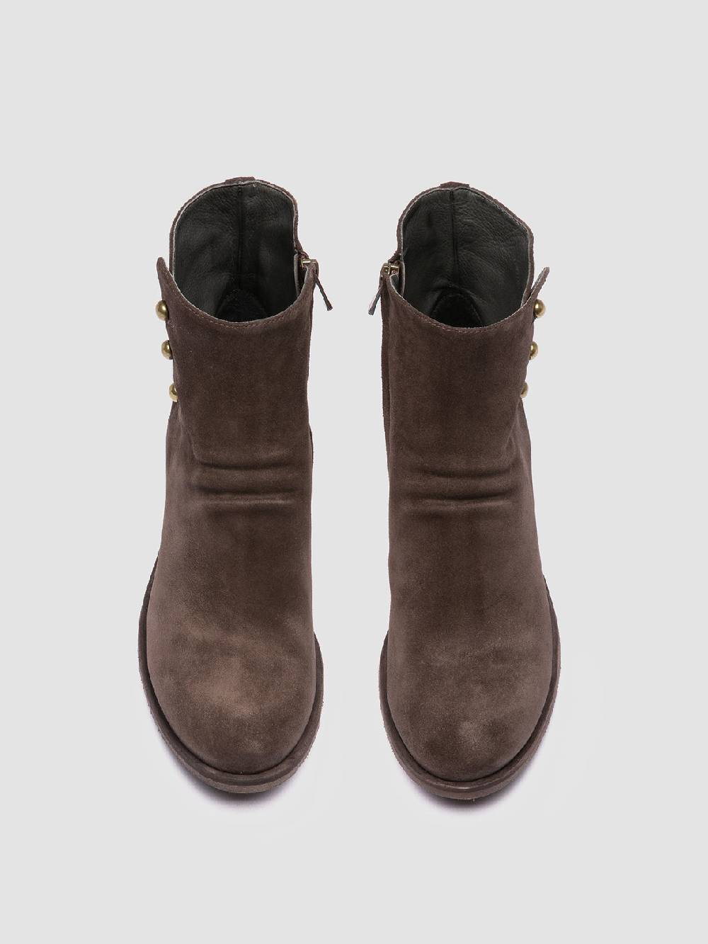 Officine Creative GODEAU 004 Stivali con Zip in Pelle Scamosciata Marrone Shopping online