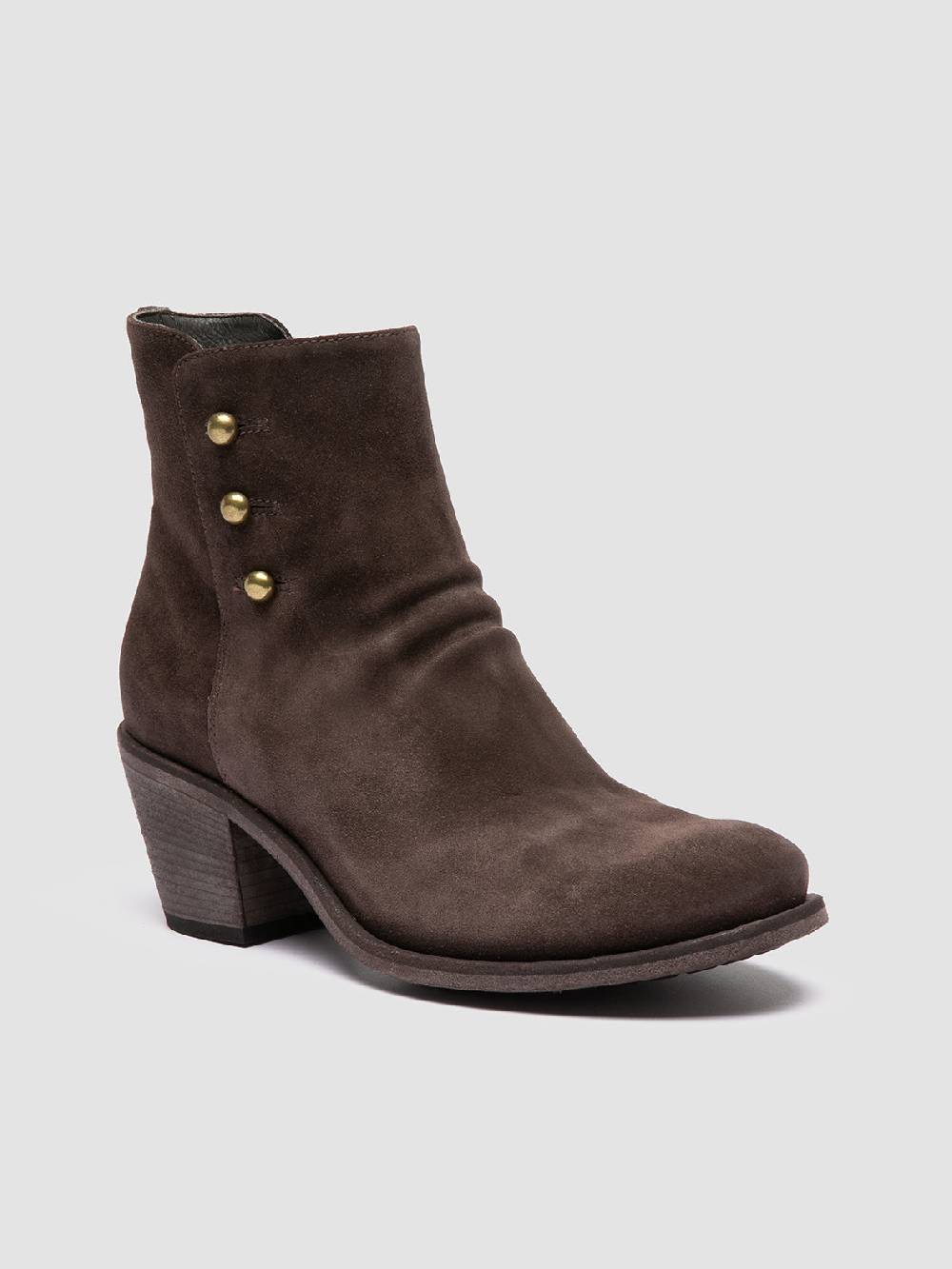 Officine Creative GODEAU 004 Stivali con Zip in Pelle Scamosciata Marrone Shopping online