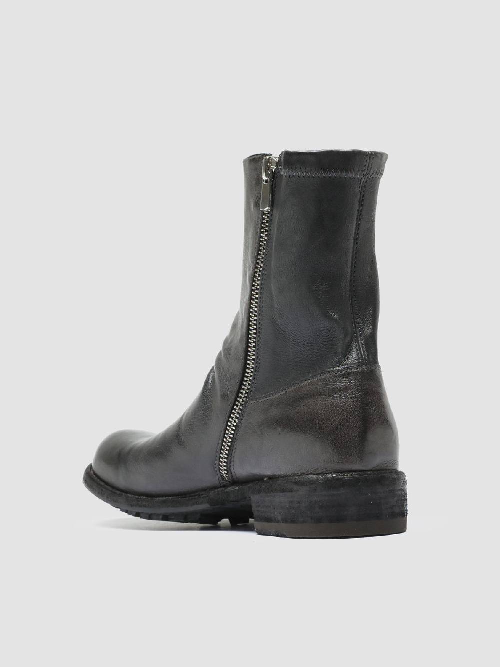 Officine Creative LEGRAND 203 Stivali Zip in Pelle Grigia Black Friday