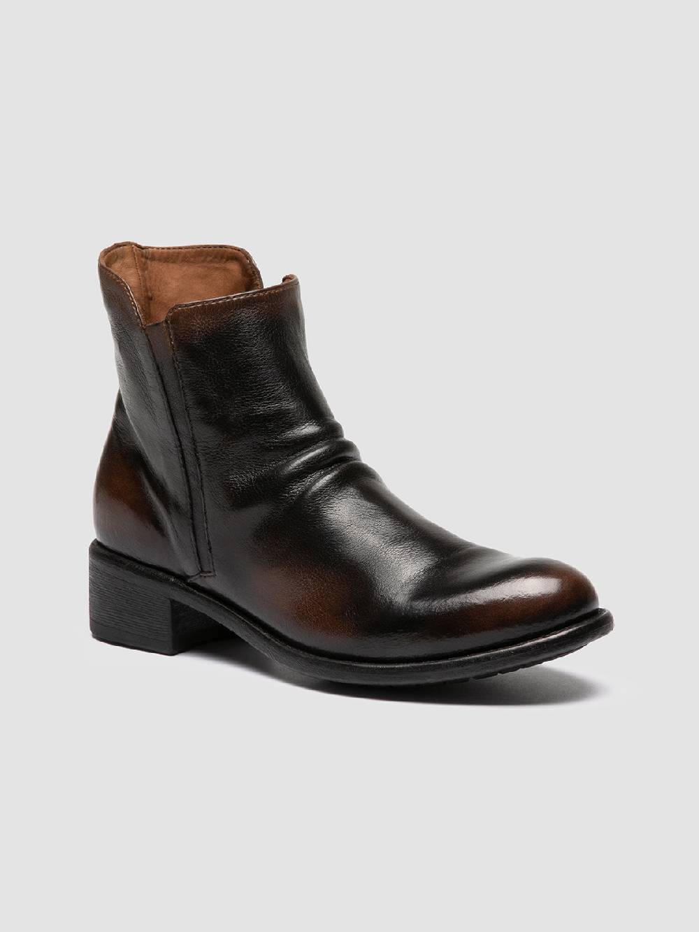 Officine Creative LIS 001 Stivali con Zip in Pelle Marrone Offerta Pasqua