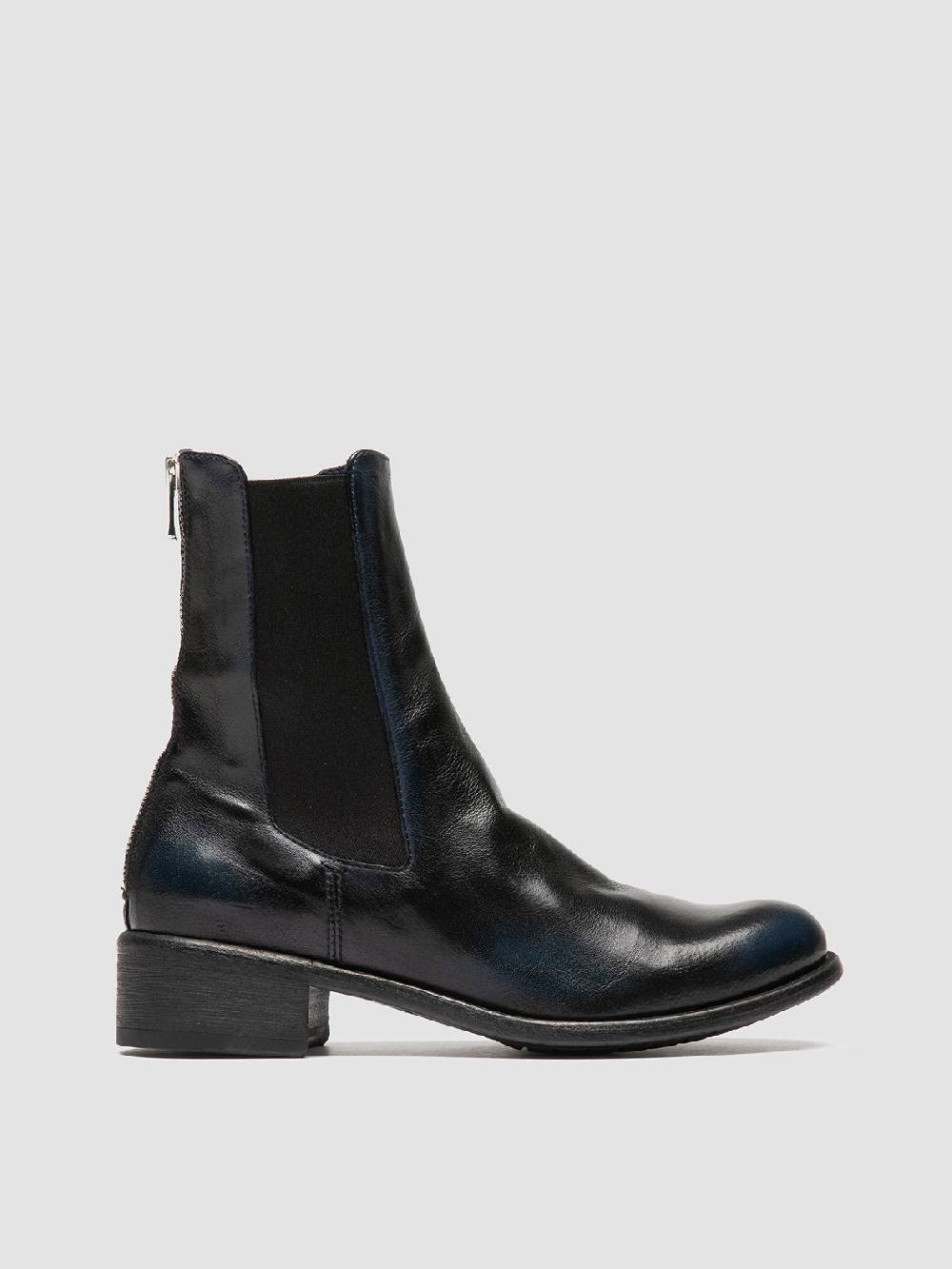 Officine Creative LIS 003 Stivaletti Chelsea in Pelle Blu Offerta Anniversario