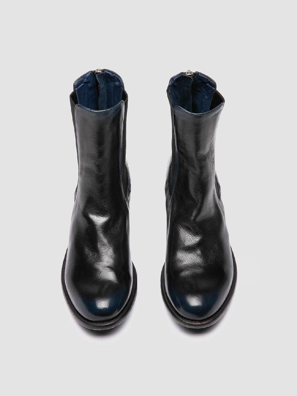 Officine Creative LIS 003 Stivaletti Chelsea in Pelle Blu Offerta Anniversario