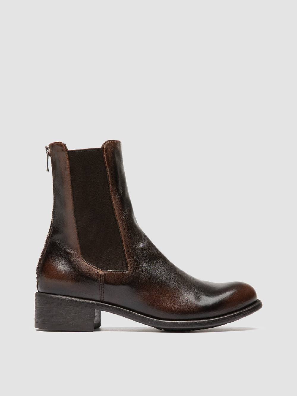 Officine Creative LIS 003 Stivaletti Chelsea in Pelle Marrone Smaltimento dello stoccaggio