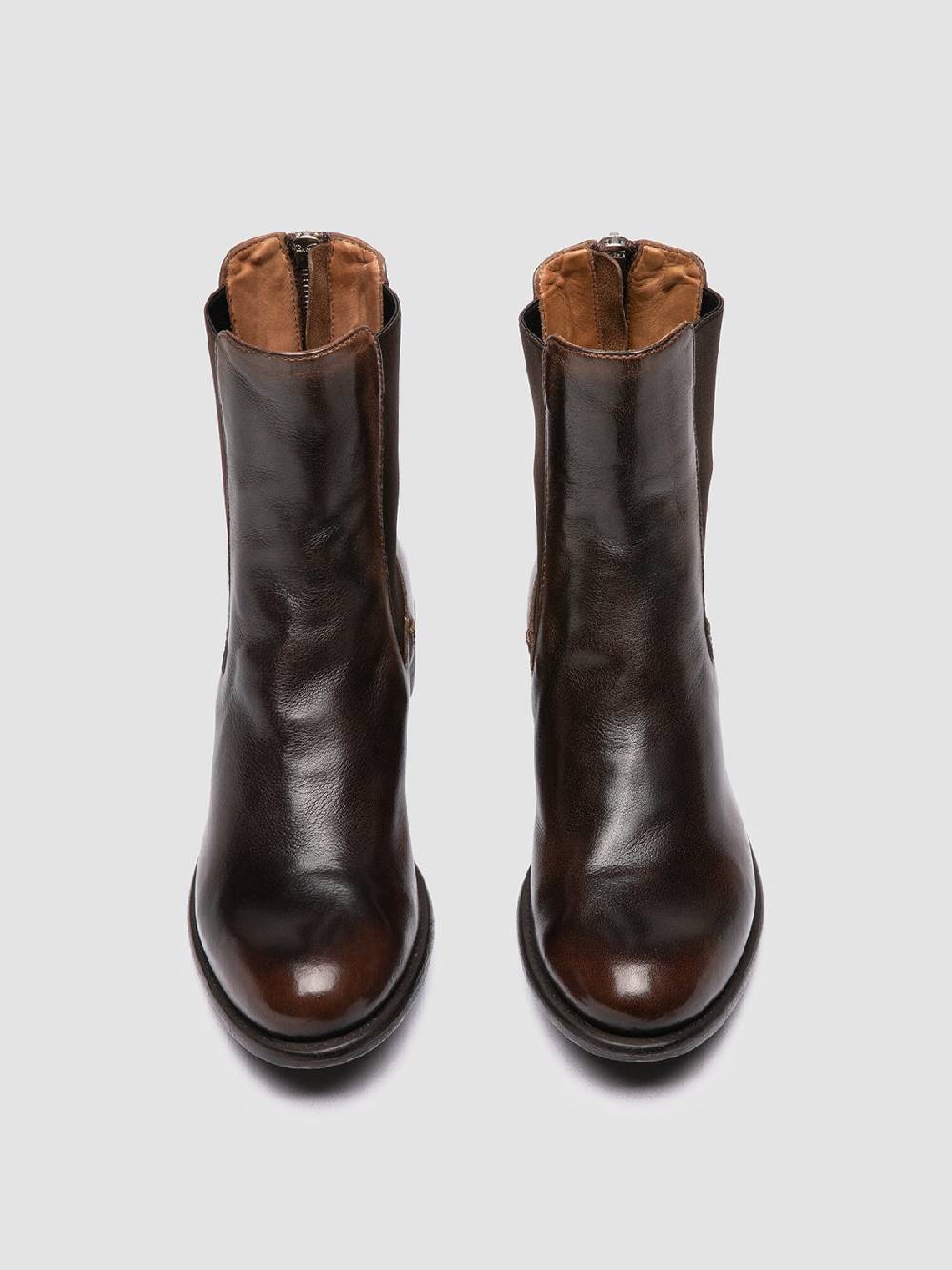 Officine Creative LIS 003 Stivaletti Chelsea in Pelle Marrone Smaltimento dello stoccaggio
