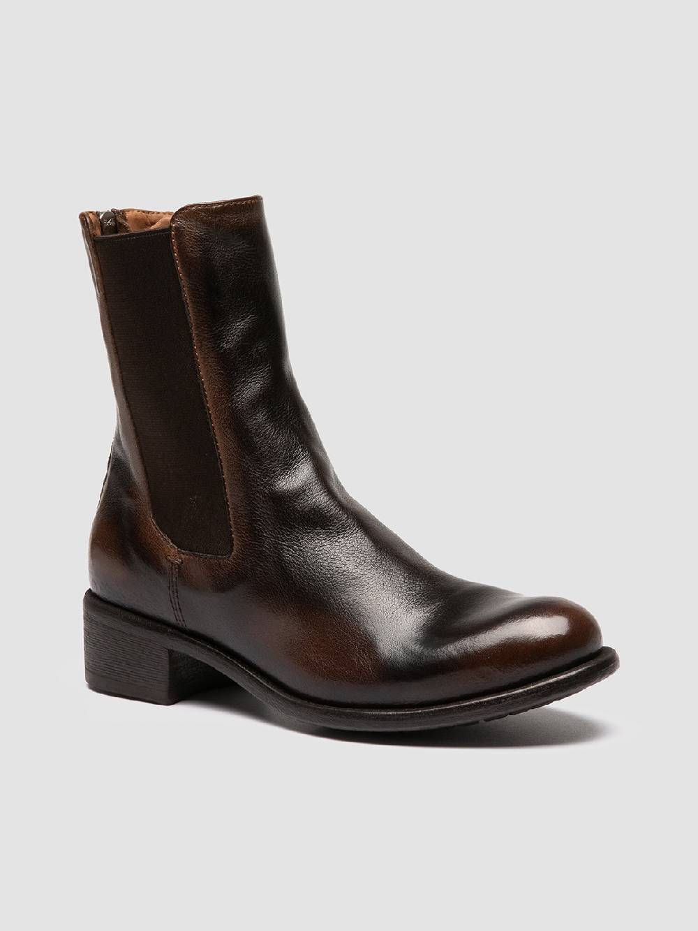 Officine Creative LIS 003 Stivaletti Chelsea in Pelle Marrone Smaltimento dello stoccaggio