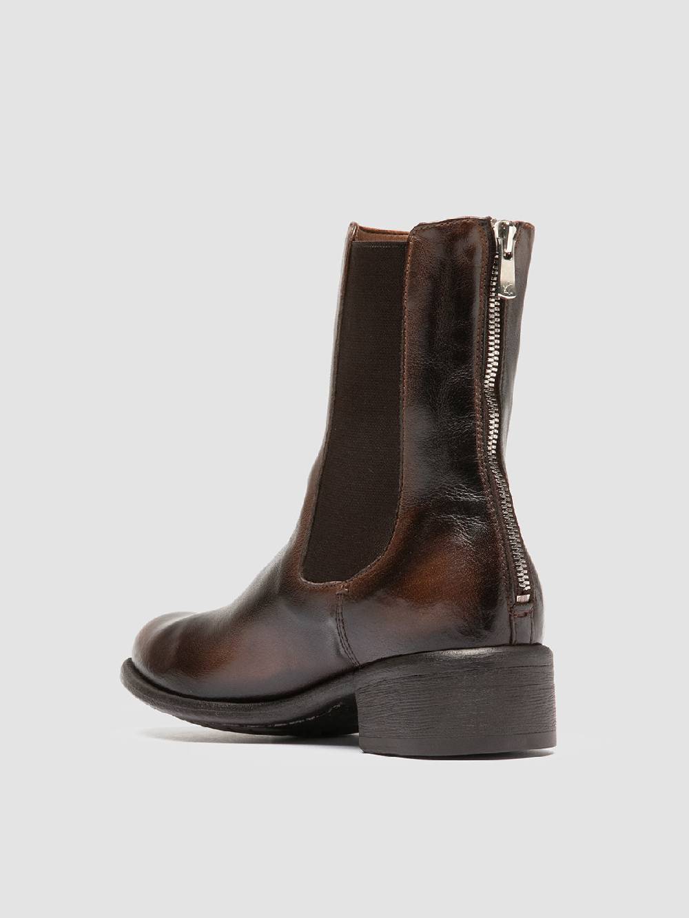 Officine Creative LIS 003 Stivaletti Chelsea in Pelle Marrone Smaltimento dello stoccaggio