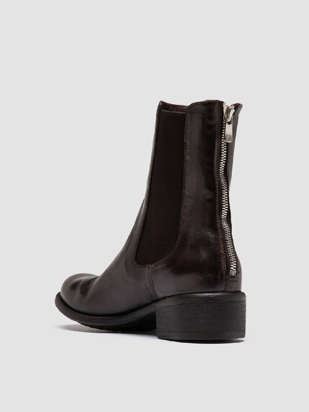 Officine Creative LIS 003 Stivaletti Chelsea in Pelle Bordeaux Vendita calda