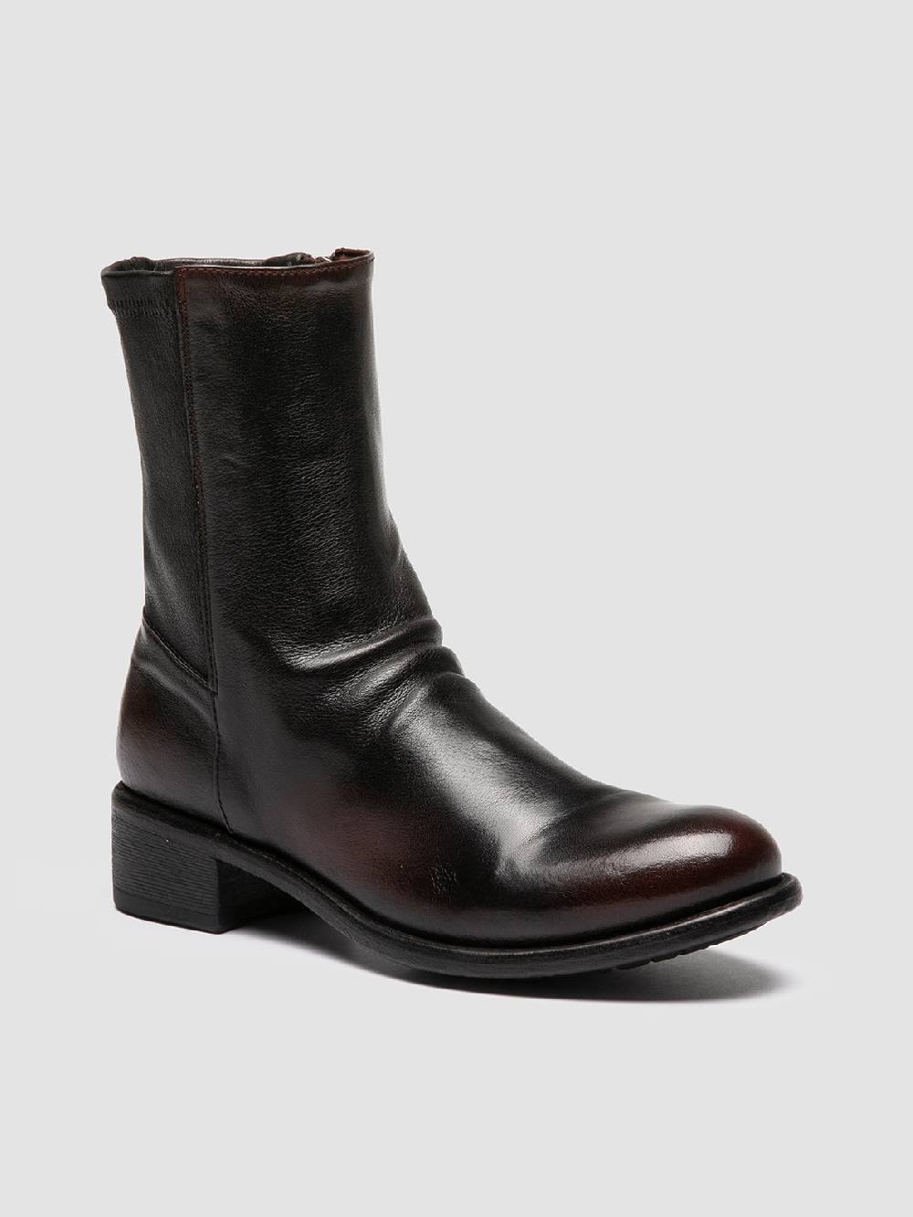 Officine Creative LIS 004 Stivali con Zip in Pelle Marrone Latest fashion