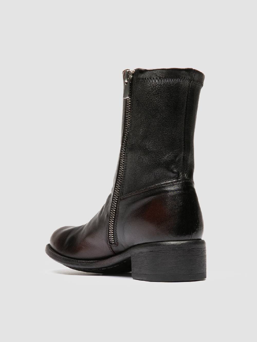Officine Creative LIS 004 Stivali con Zip in Pelle Marrone Latest fashion