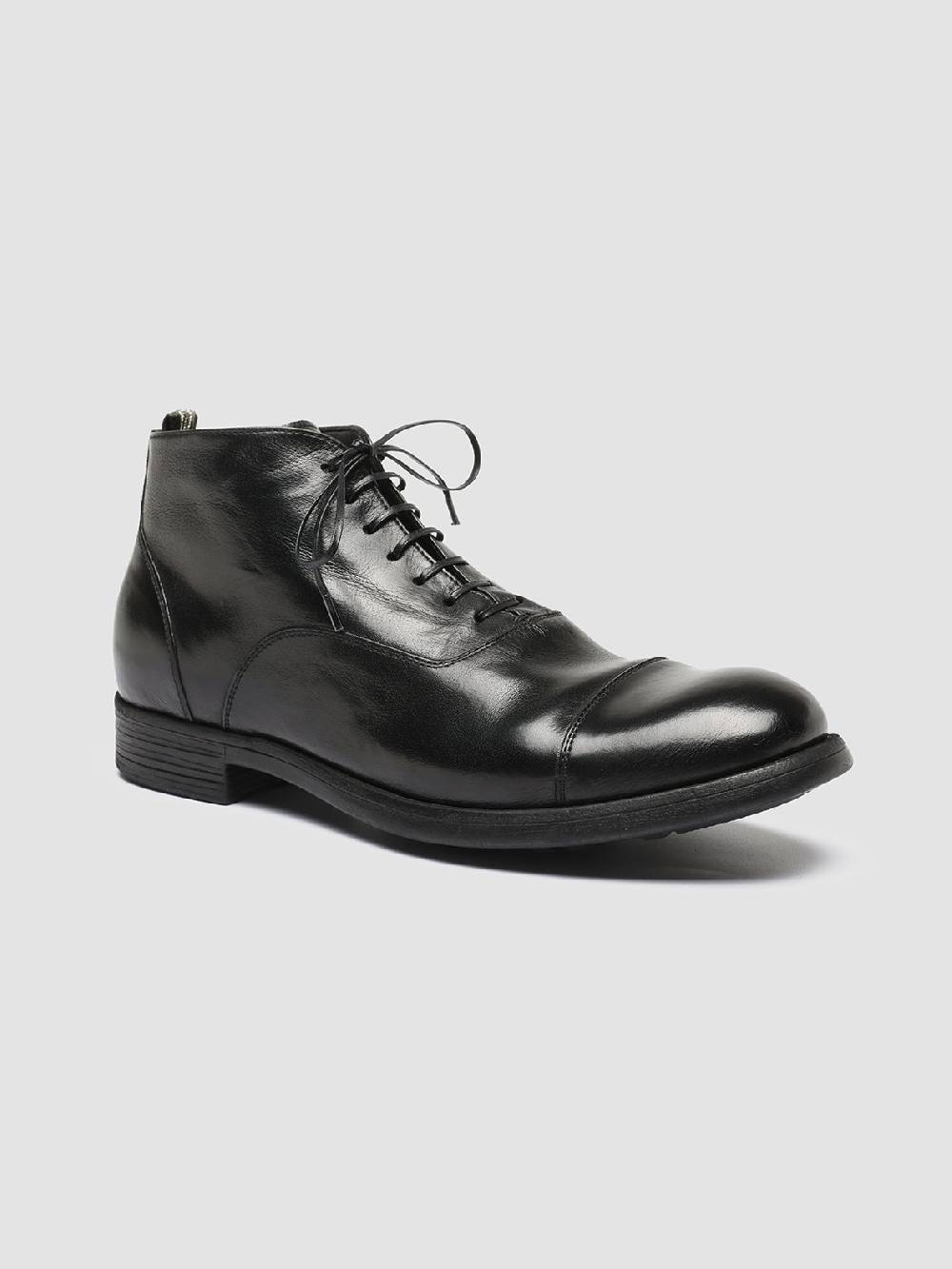 Officine Creative CHRONICLE 057 Stivali Stringati in Pelle Nera Offerta temporanea