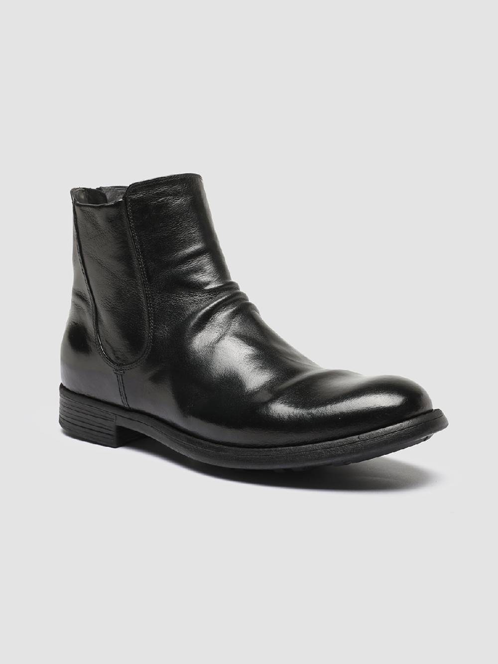 Officine Creative CHRONICLE 059 Stivali Zip in Pelle Nera Grandi sconti