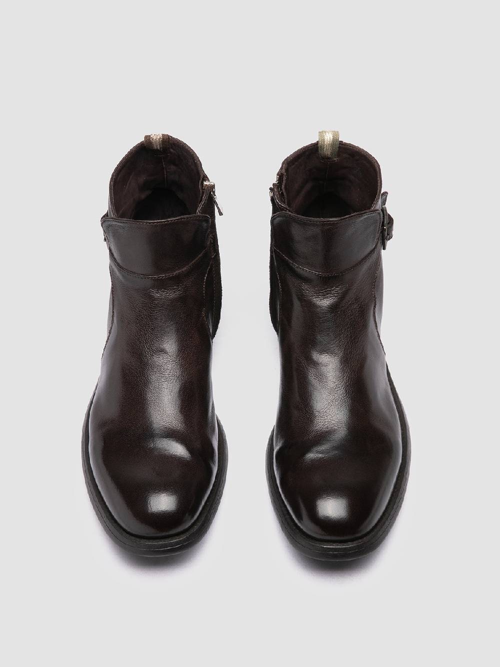 Officine Creative CHRONICLE 068 Stivali con Zip in Pelle Marrone Bestseller