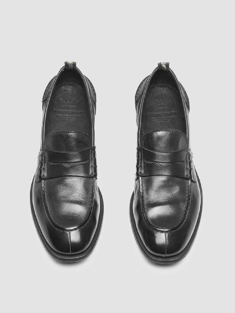 Officine Creative CHRONICLE 144 Mocassini Penny Loafer in Pelle Nera Offerte stagionali