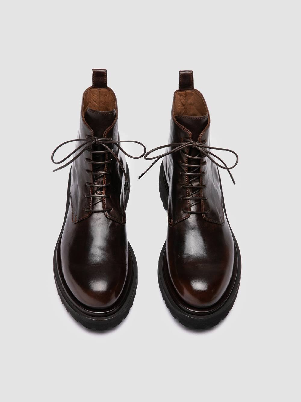 Officine Creative EVENTUAL DD 102 Stivali Stringati in Pelle Marrone Sconti VIP