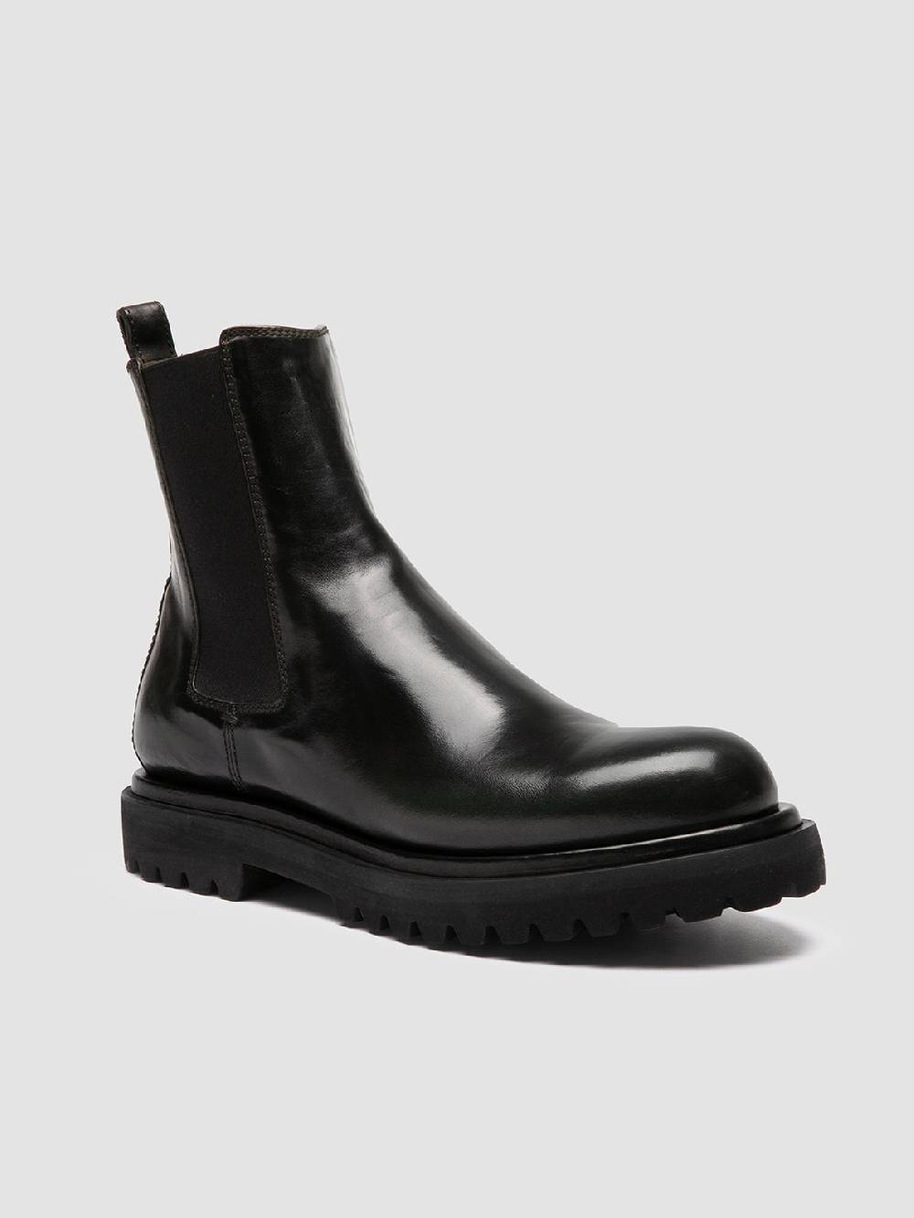 Officine Creative EVENTUAL DD 103 Stivaletti Chelsea in Pelle Verde Prezzo basso