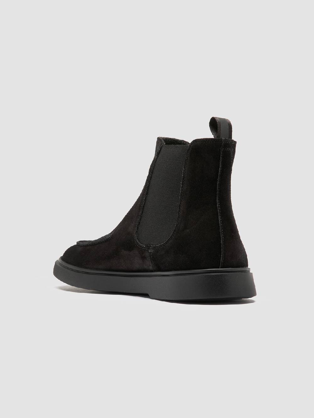 Officine Creative BONES 011 Stivaletti Chelsea in Pelle Scamosciata Nera Fino al 50% di sconto