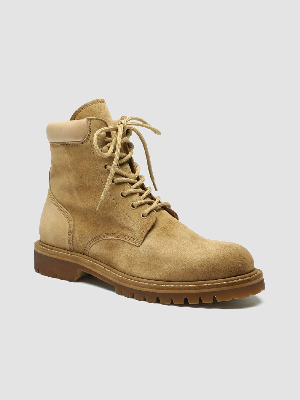 Officine Creative BOSS 002 Stivali Stringati in Pelle e Camoscio Marrone Fino al 65% di sconto