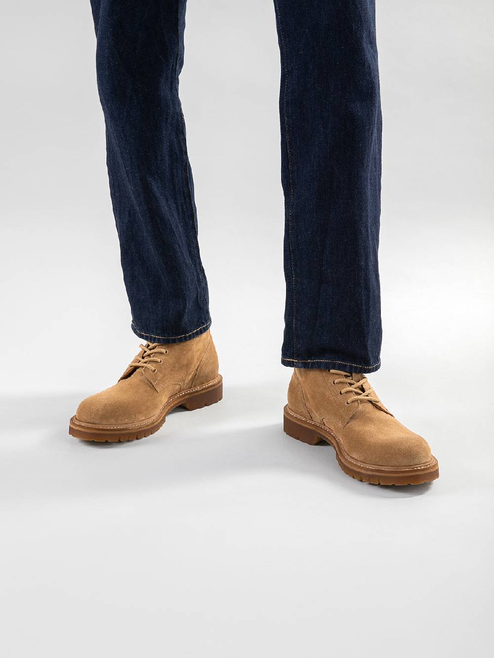 Officine Creative BOSS 002 Stivali Stringati in Pelle e Camoscio Marrone Fino al 65% di sconto