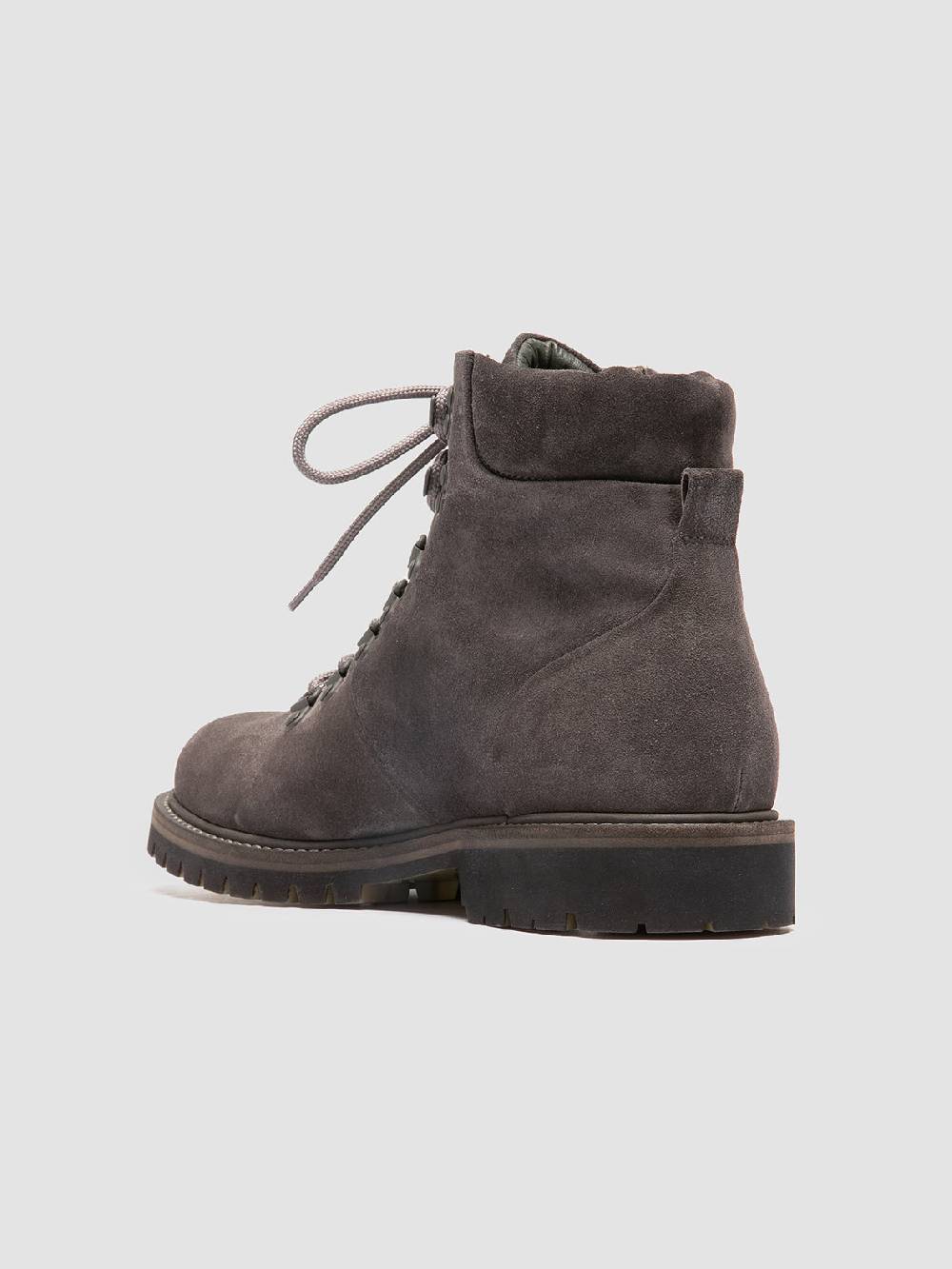 Officine Creative BOSS 006 Stivali Stringati in Camoscio Grigio Fino al 55% di sconto