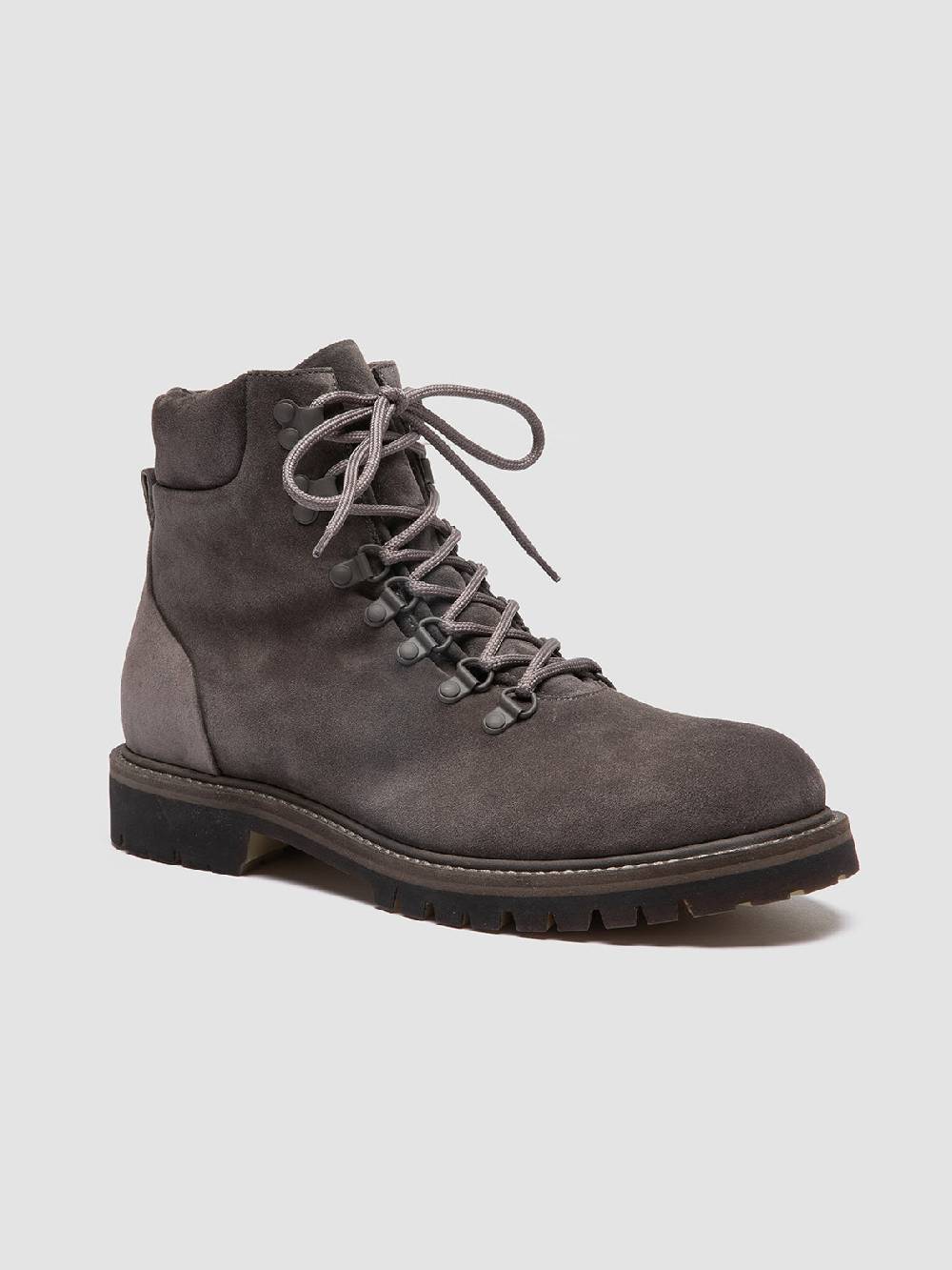 Officine Creative BOSS 006 Stivali Stringati in Camoscio Grigio Fino al 55% di sconto