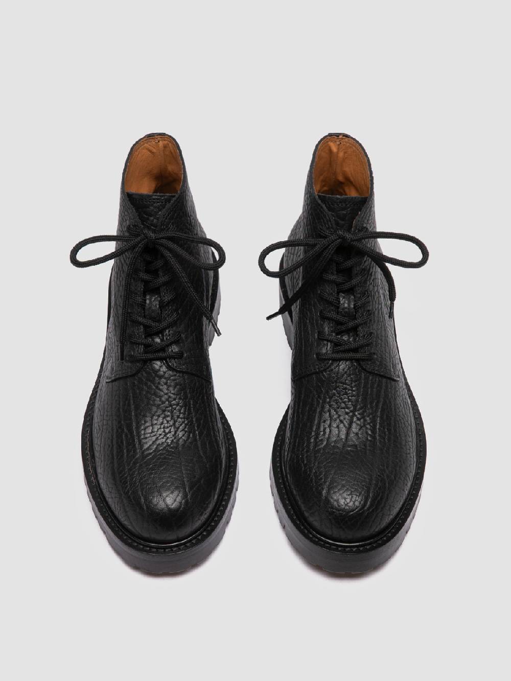 Officine Creative BOSS 011 Stivali Stringati in Pelle Nera Discount Store per i nuovi prodotti