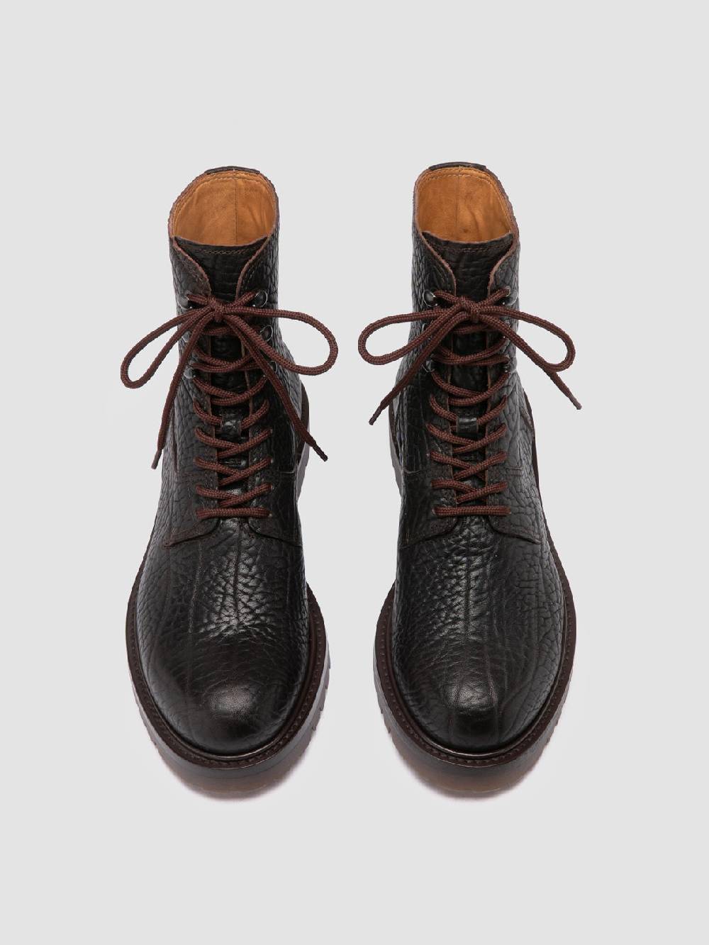 Officine Creative BOSS 012 Stivali Stringati in Pelle Marrone Solo un giorno rimasto