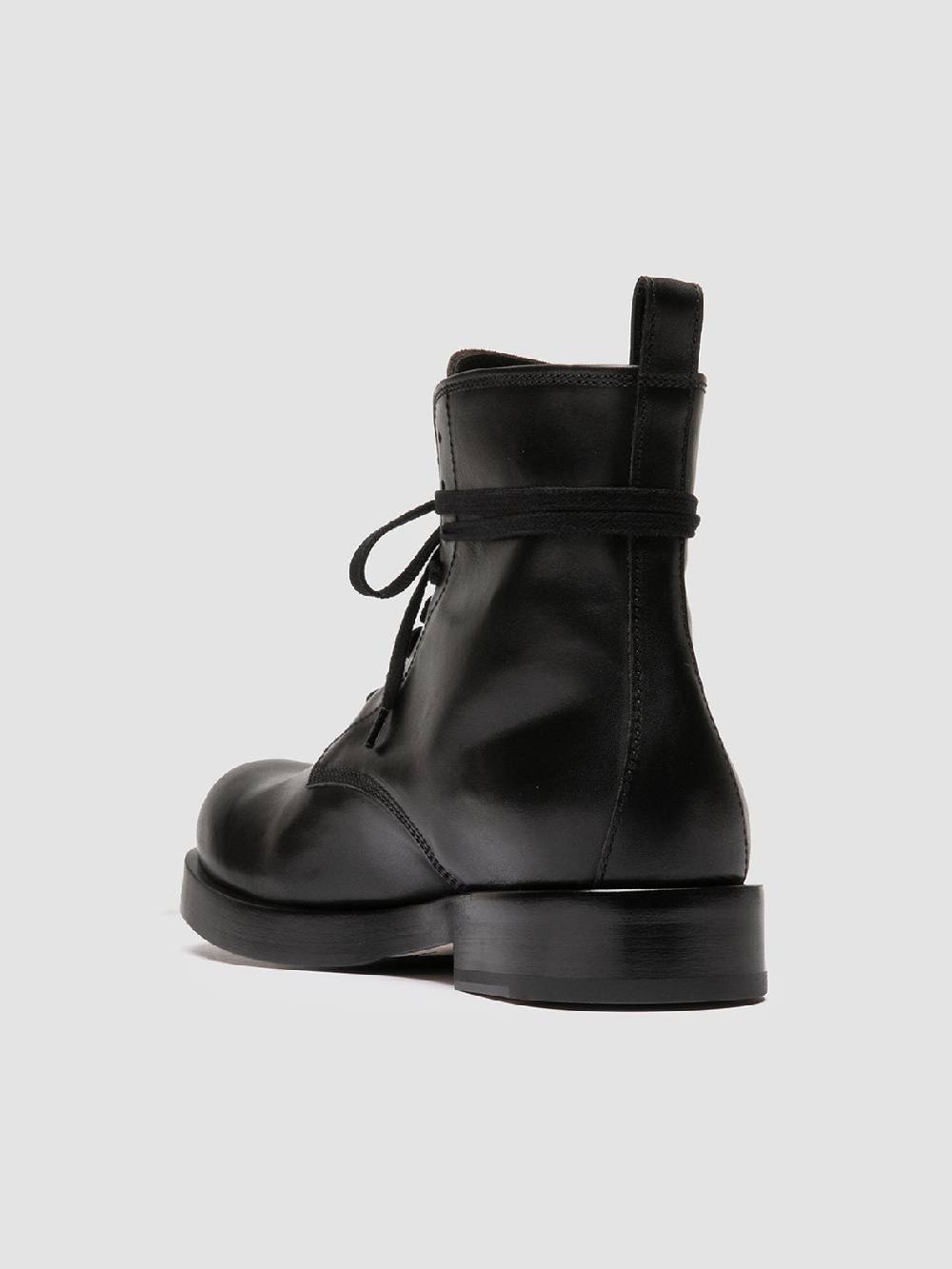 Officine Creative BULLA 002 Stivali Stringati in Pelle Nera Enormi sconti