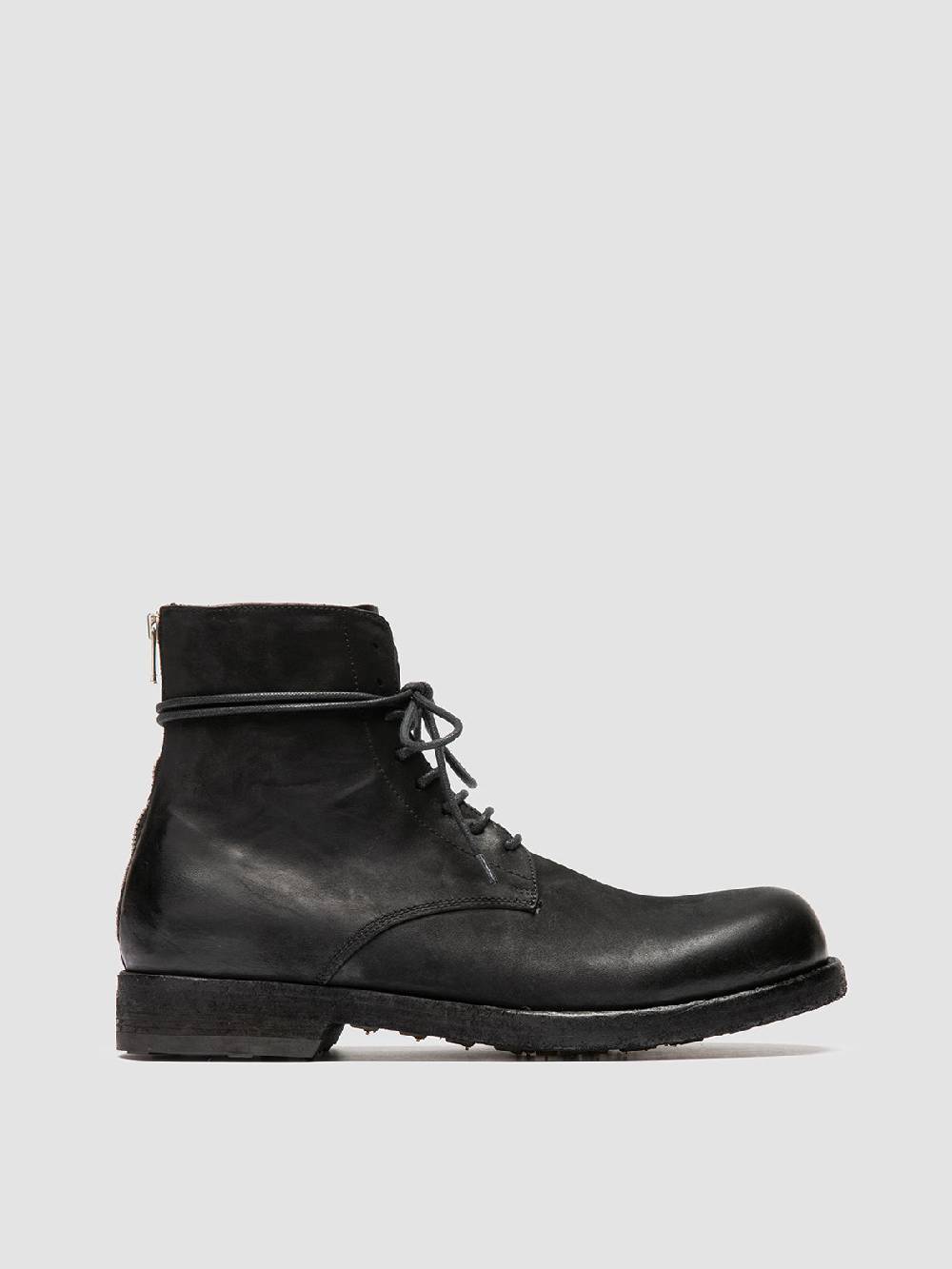 Officine Creative BULLA DD 102 Stivali Stringati in Pelle Nera 50% di sconto con spedizione gratuita
