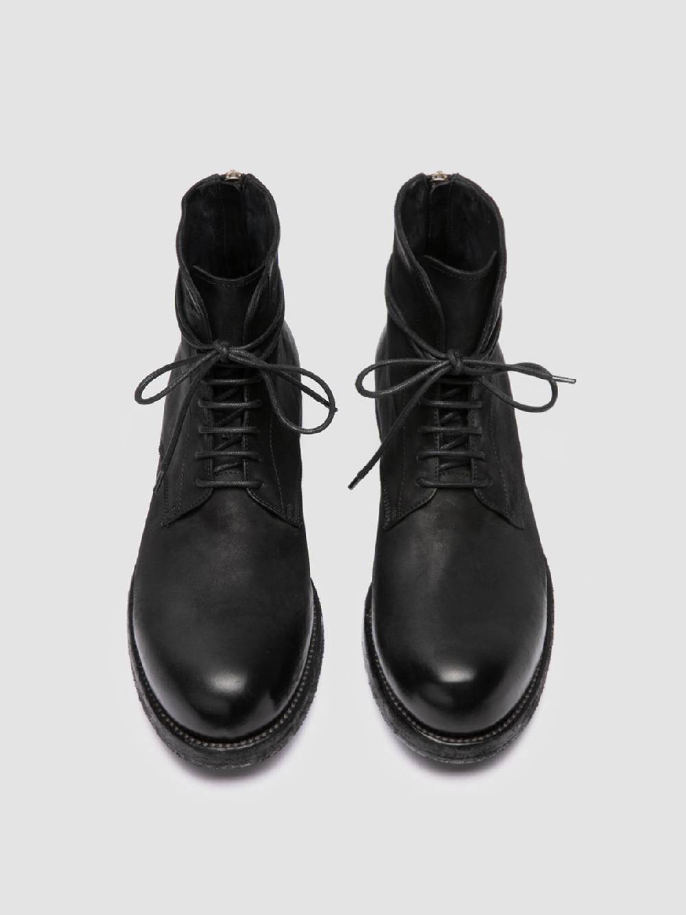 Officine Creative BULLA DD 102 Stivali Stringati in Pelle Nera 50% di sconto con spedizione gratuita