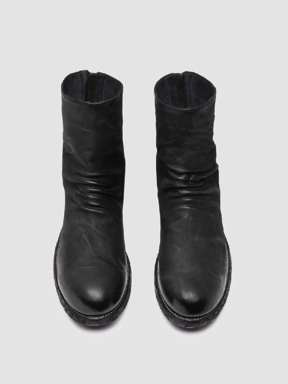 Officine Creative BULLA DD 103 Stivali con Zip in Pelle Nera Officina