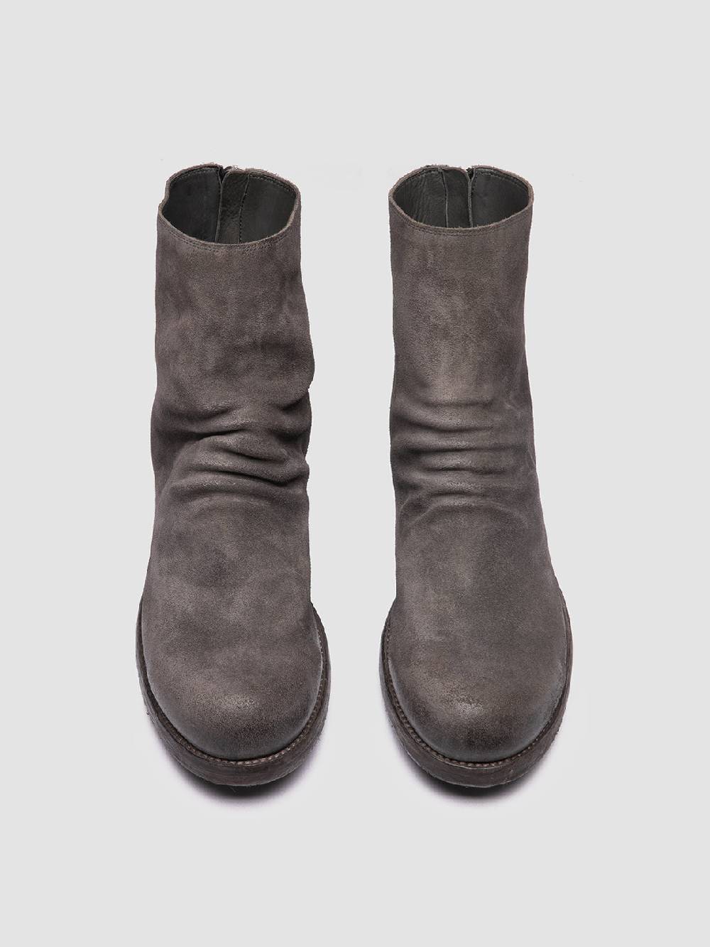 Officine Creative BULLA DD 103 Stivali con Zip in Pelle Scamosciata Grigia Limitato a 3 giorni