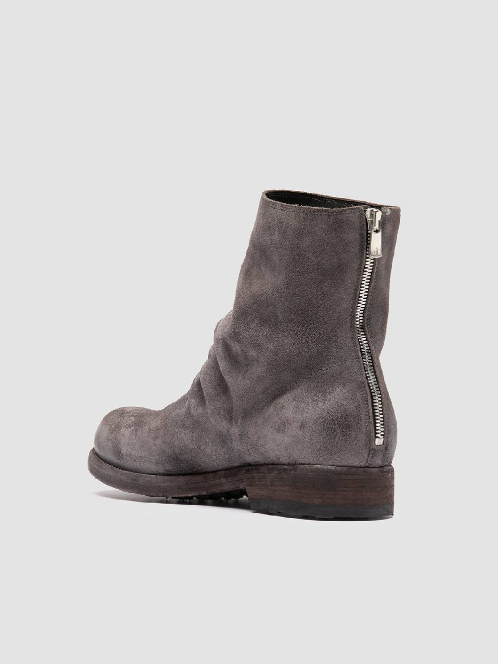 Officine Creative BULLA DD 103 Stivali con Zip in Pelle Scamosciata Grigia Limitato a 3 giorni