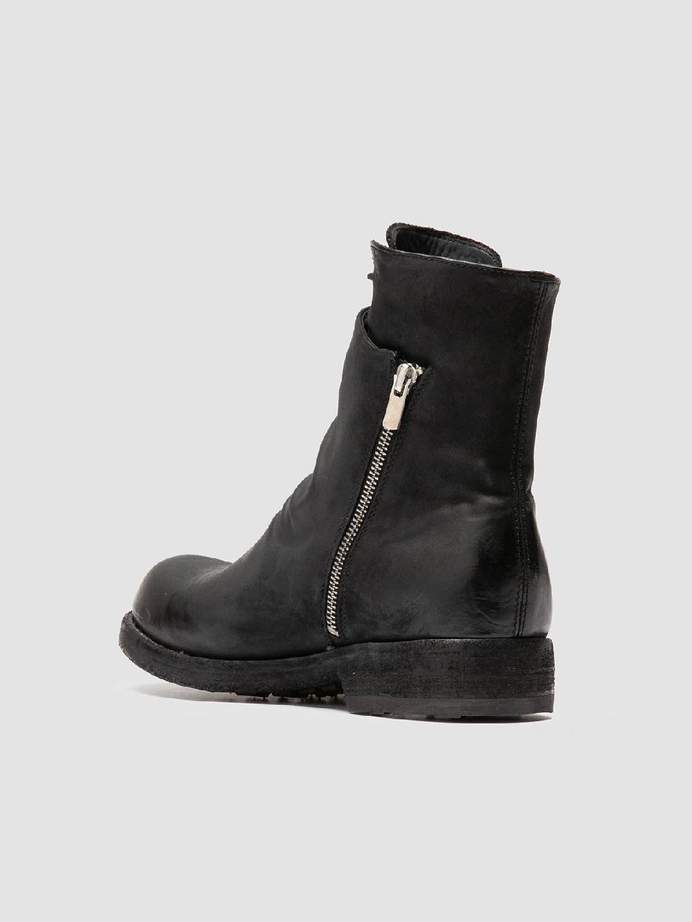 Officine Creative BULLA DD 106 Stivali con Zip in Pelle Nera Black Friday Prezzi