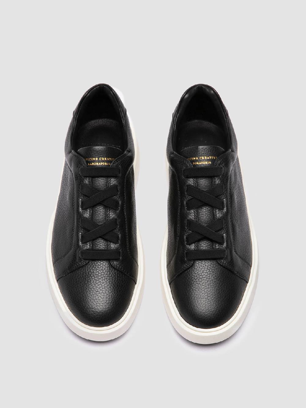 Officine Creative SLOUCH 001 Sneaker Basse in Pelle Nera In Linea