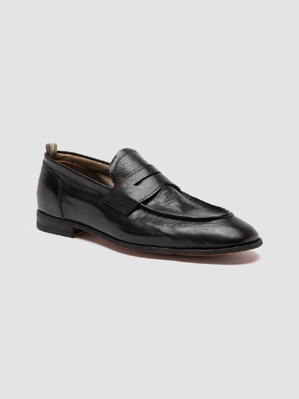 Officine Creative SOLITUDE 001 Mocassini Penny in Pelle Nera Vendita