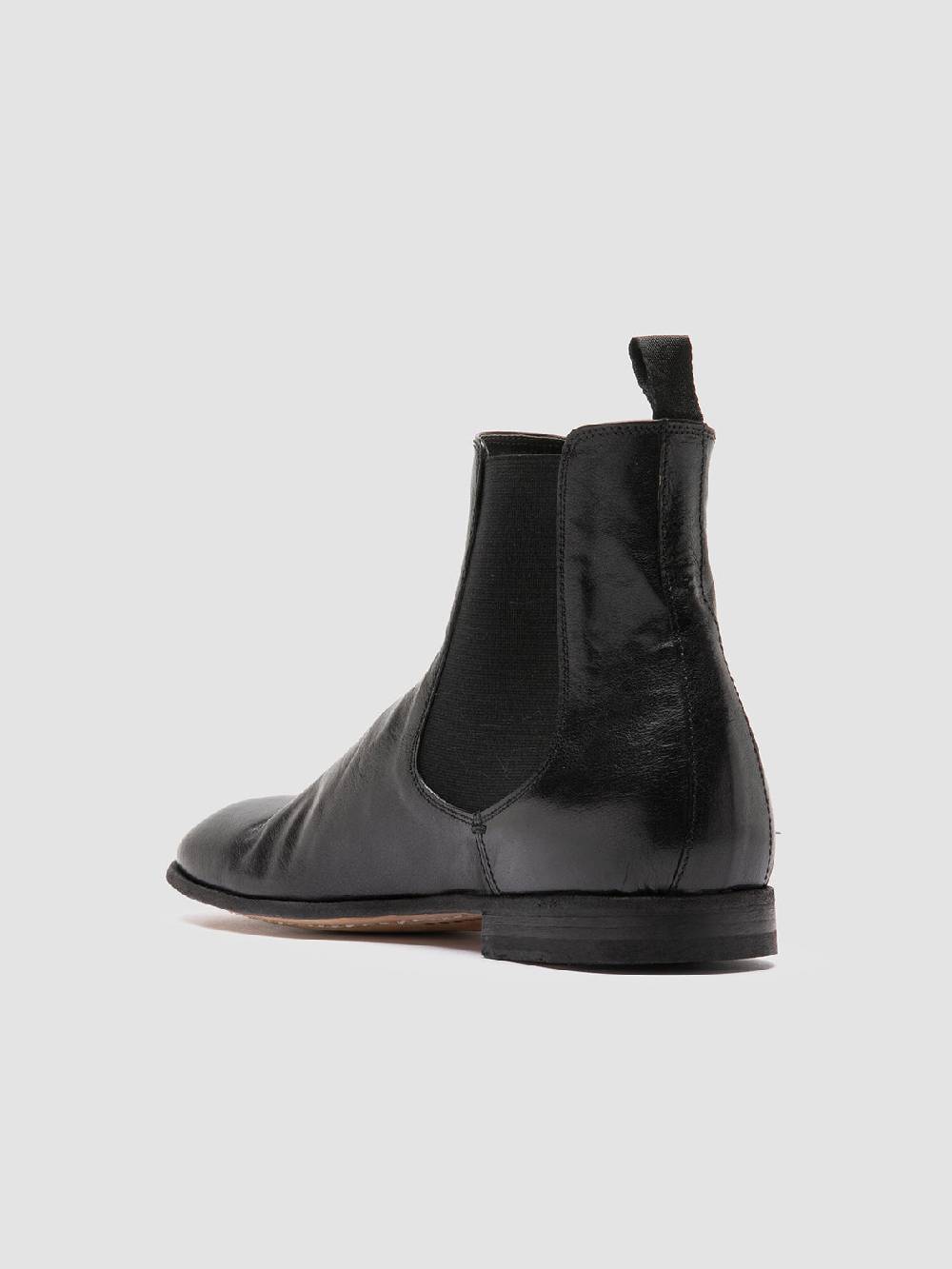 Officine Creative SOLITUDE 004 Stivaletti Chelsea in Pelle Nera Pezzi Unici