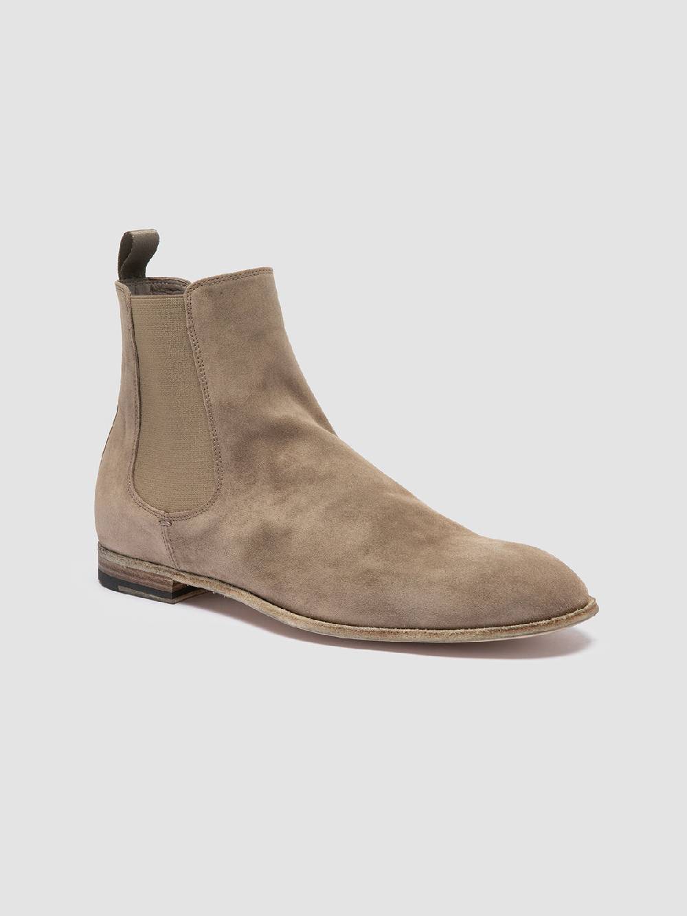 Officine Creative SOLITUDE 004 Stivaletti Chelsea in Pelle Scamosciata Tortora Qualità Garantita
