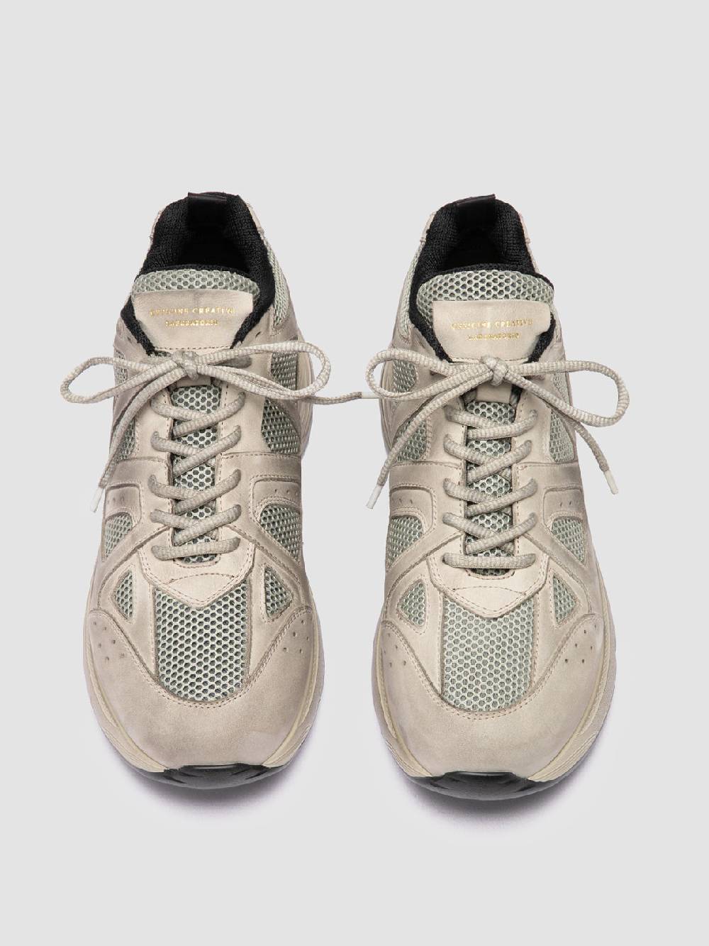 Officine Creative SUPURBIA 001 Sneaker Basse in Camoscio e Pelle Tortora Consegna Veloce