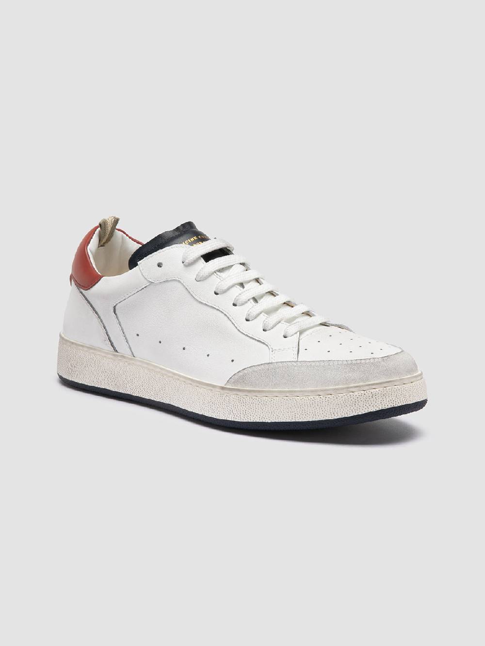 Officine Creative THE ANSWER 001 Sneaker Basse in Camoscio e Pelle Bianca Promozione Limitata