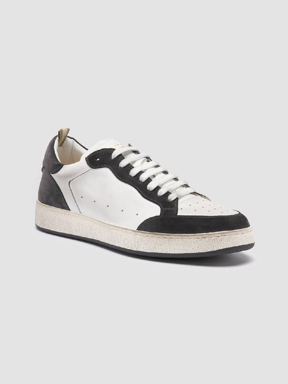Officine Creative THE ANSWER 001 Sneaker Basse in Camoscio e Pelle Bianca Fino Al -60%