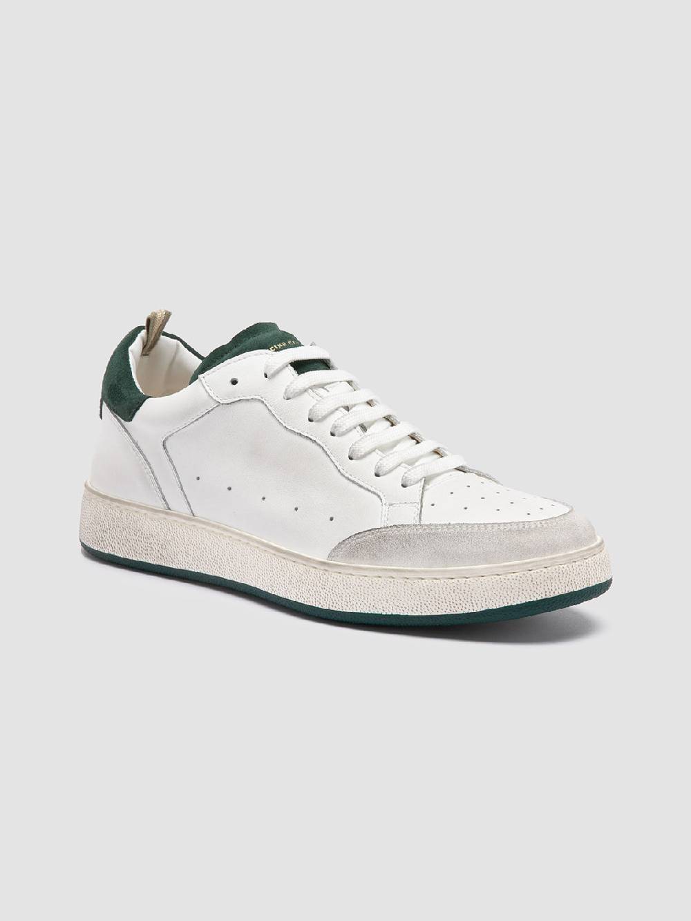Officine Creative THE ANSWER 001 Sneaker Basse in Camoscio e Pelle Bianca Shopping Online